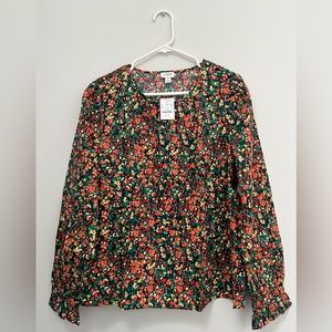 NWT J. Crew top with ruffle cuffs